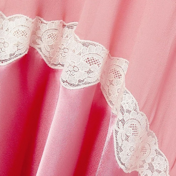 LOVESHACKFANCY
Kinsler paneled satin, chiffon and lace maxi dress - Picture 4 of 10